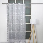 Home 100% Polyester Silver Foil Design Printed Cotton Window Curtains