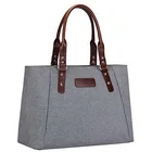 2018 Fashion high quality women handbag custom shopping tote bag with leather handles