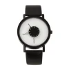Fashion students watch new turntable personality creative belt lovers black and white simple watch