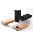 Recyclable Craft Paper Black Drawer Box Custom Package Box
