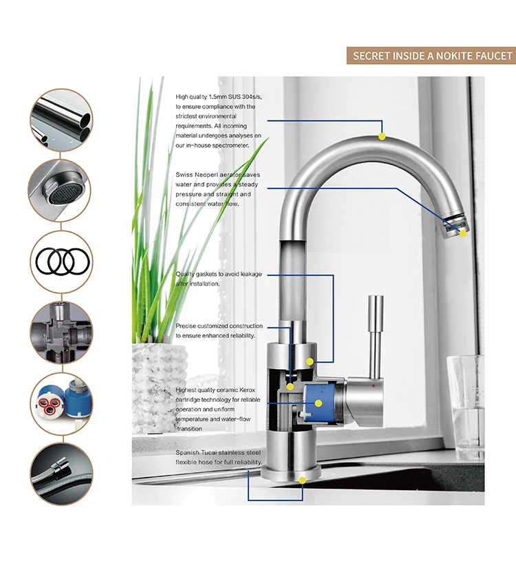 High End Instant 304 Stainless Steel Dual Function Boiling Water
