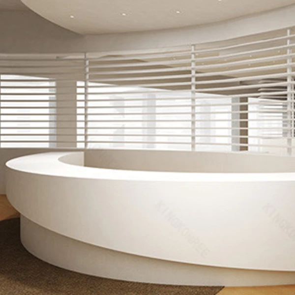 Semi Circle Reception Counter White Curved Reception Desk Buy