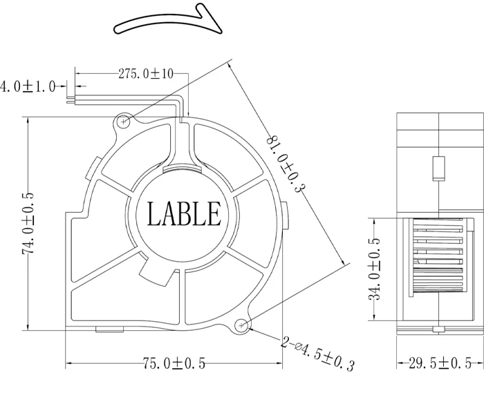 Centrifugal Blower, 7530, 5V, 12V, 24V - detail 6