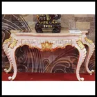 Gold and white color luxury console table set hallway console table and mirror