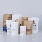 Customized white and brown donut kraft paper pouch bags with window