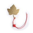 Promotional fashion metal gold maple leaf hollow out bookmark custom
