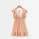 Z84971E long party dress deep-v neck sexy lace up dresses