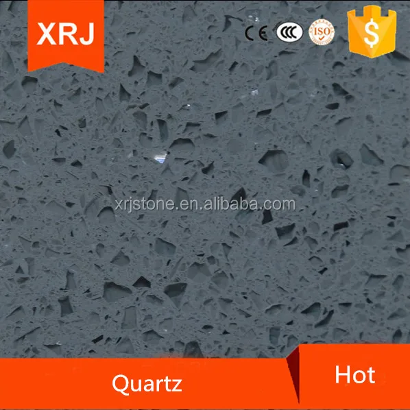 sparkling grey quartz slab with mirror flecks