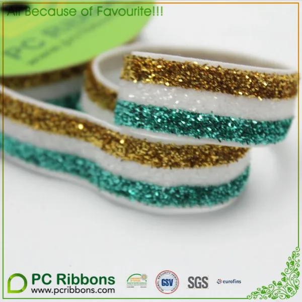 glitter velvet elastic ribbon