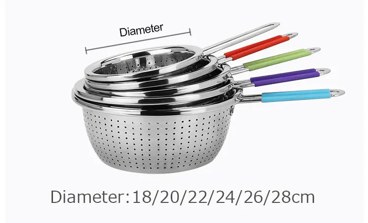 Made in China customization welcome stainless steel mesh strainer wire mesh strainer colander sieve colander