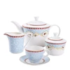 Blue English tea serving sets beautiful afternoon traditional british tea set service for 6