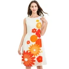 Silk dress 2019 spring and summer new casual print dress and sleeveless women silk dress
