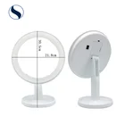 Powered Desktop Little Mirrors Led LED Battery Powered And USB Chargeable Cosmetic Desktop Mirror With Light