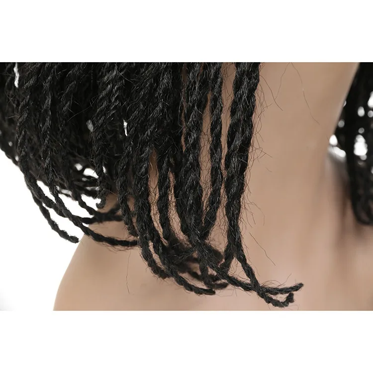 African American Lace Braid Bob Senegalese Style Cheap Braided Synthetic Lace Front Wigs for Black Women with Baby Hair