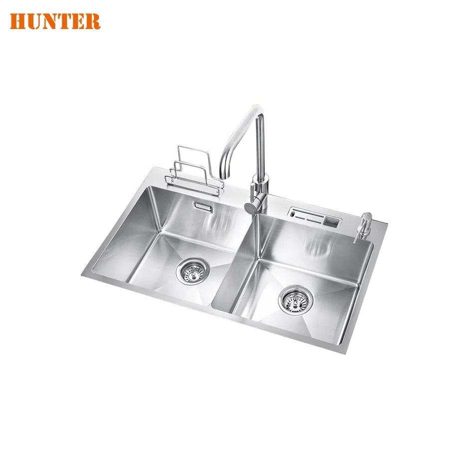 Top Mount Double Bowl Handmade 16 Gauge Stainless Steel Kitchen Sink Buy Top Mount Kitchen Sink Double Bowl Kitchen Sink Handmade Kitchen Sink