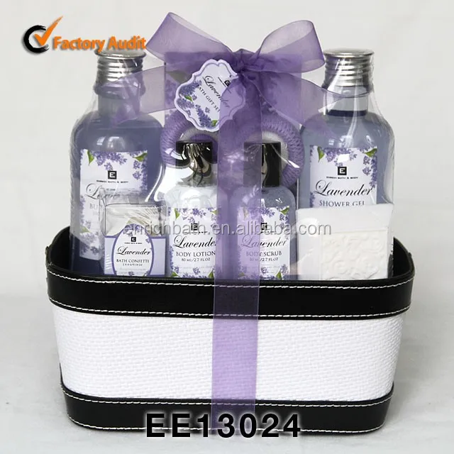 pu basket bubble bath body lotion spa bath gift set