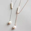 Real 925 Sterling Silver Slide Pendant for Women Natural Freshwater Pearl Hollow Necklace Fine Jewelry