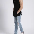 Custom Black Pullover Sleeveless Hoodie Printing Mens Gym Hoodie