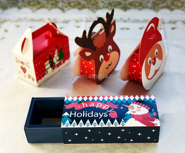 santa claus reindeer portable special paper bag candy gift box