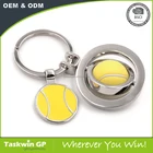 Manufacturer custom tennis shaped spinning metal key chain