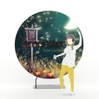 Portable custom printing event display stand round stage backdrop