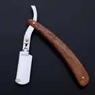 Folding handle professional hair cutting barber shaving razor replaceable single straight blade razor MRZ004