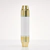 TYD-DT02 15ml coated lips white cylinder shape twins necks AS plastic type airless bottles for skin care products