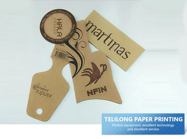 custom clothing logo printed paper kraft hang tag