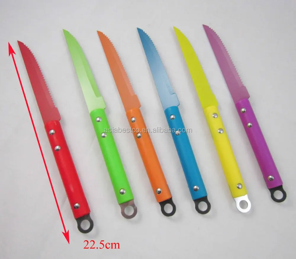 hot-selling plastic handle stainless steel serrated steak knife