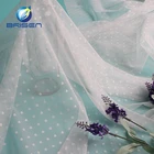popular polyester warp net White polka Dot Mesh knit jacquard wedding dress upholstery Fabrics