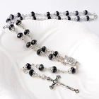Children's Bead Rosary Chain Necklace Hotsale Glass Bead Catholic Rosary Handmade Rosary Bead Chain Bulk Custom Necklace