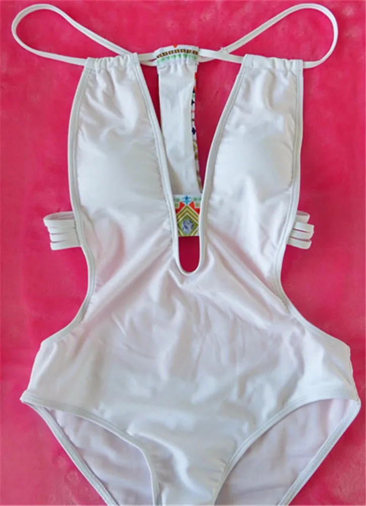 Cut out 1 one piece swimsuit Women Backless swimwear padded bathing suit Sey push up halter bodysuit monokini