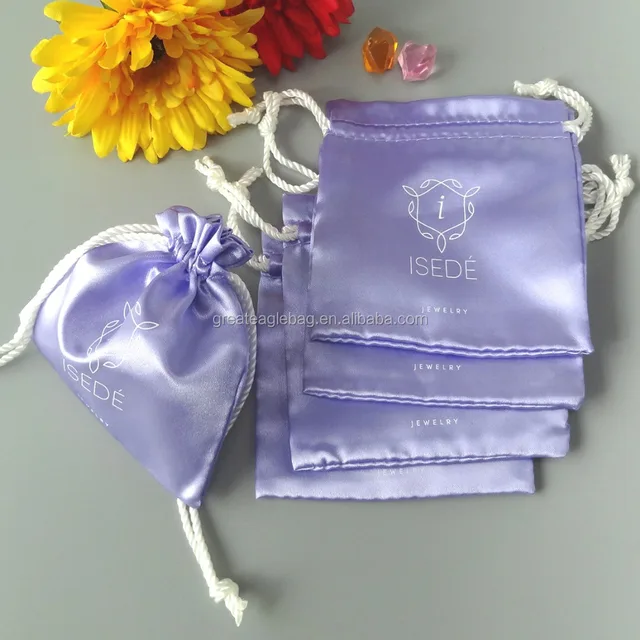 satin gift bag, high quality custom satin jewelry pouch