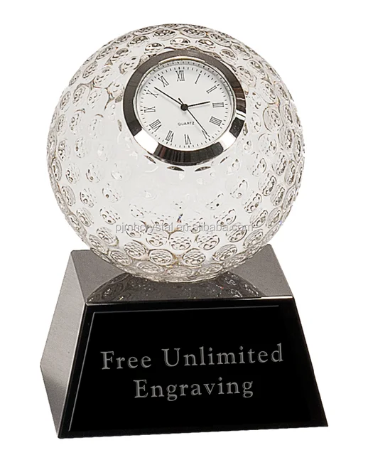 white crystal golf ball clock souvenir gifts mh-zb014