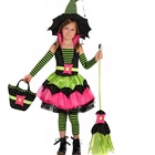 Kids Carnival Party Dresses Cute Witch Hat Halloween Children Costumes