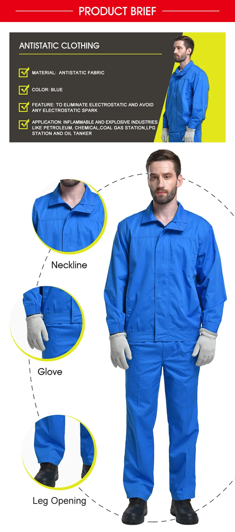 blue work clothes