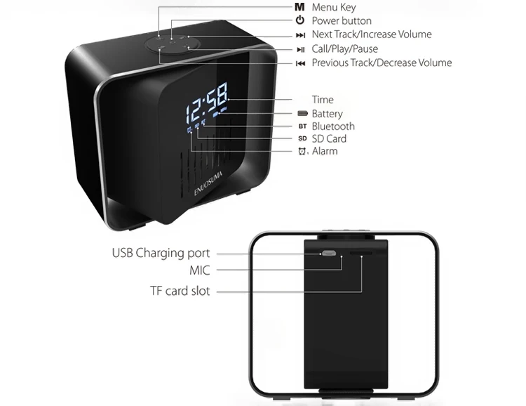 Portable Mini Bluetooth Speaker With Alarm Clock Small Speaker - ANKUX.COM