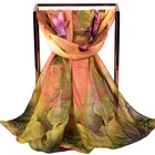 2019 New Lotus leaf chiffon scarf wholesale fashion women long cheap Silk scarves DHL free shipping
