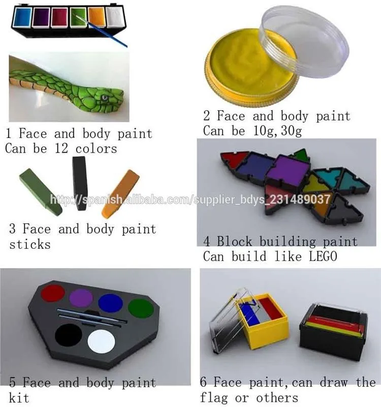 Multicolor Multifunction Face And Body Painting Supplies Famous Nude