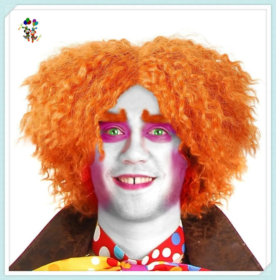 1214 Mad Hatter Wig Costume Accessory Adult Teen Mens Orange.JPG