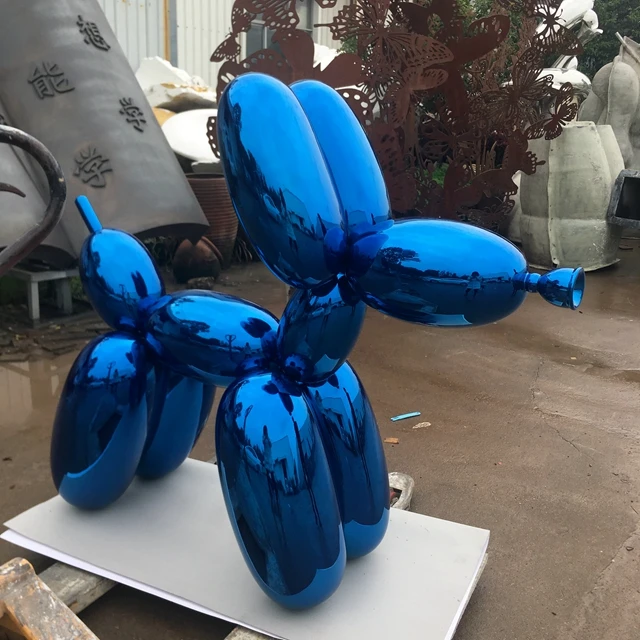 custom stainless steel metal balloon dog outdoor sculpture