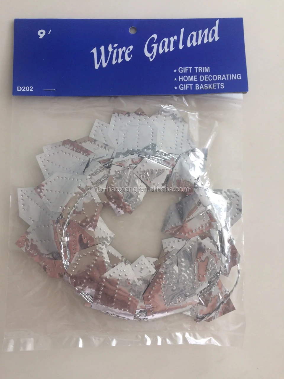 9 ft foil material happy hanukkah garland wire decoration