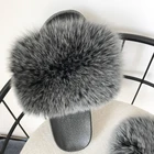 Wholesale thick sole fox fur slippers fashion women new fashion slippers