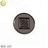 Popular black round metal shank button alloy logo metal button for jacket