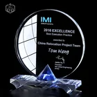 Blank Prize Trophy Shields For Gifts Souvenir, Customize Unique Blue Diamond Crystal Awards