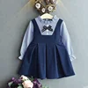 Stock Clothes Low Price Long Sleeve Frocks Striped Dress For Children