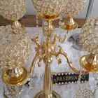 Candelabras Wedding Candelabra Crystal Golden 5 Arms Candelabras For Wedding Table Centerpieces
