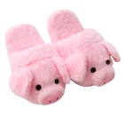 2019soft plush slippers stuffed pink pig toys custom slippers for women and children