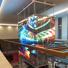 New design shopping center transparent pantalla led curtain video display