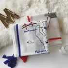 Charm Contrbution World Map White Latest Design Shawl For Girls Scarf for Summer Spring Occident Style Cotton Scarf Bulk